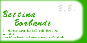 bettina borbandi business card